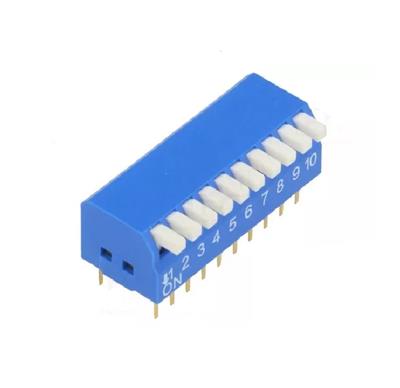 DIP SWITCH 10 POSICIONES VERTICAL AZUL