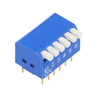 DIP SWITCH 6 POSICIONES VERTICAL AZUL