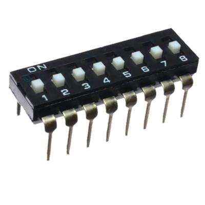 DIP SWITCH 8 POSICIONES BAJO PERFIL NEGRO